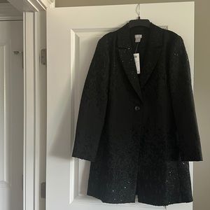 Chico’s Topper Black Metallic Jaquard